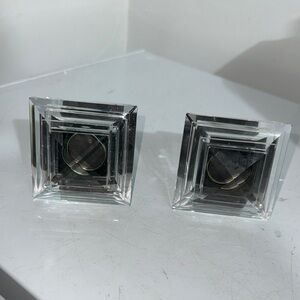 NEW Restoration Hardware Estate Crystal Square Curtain Finials Pair